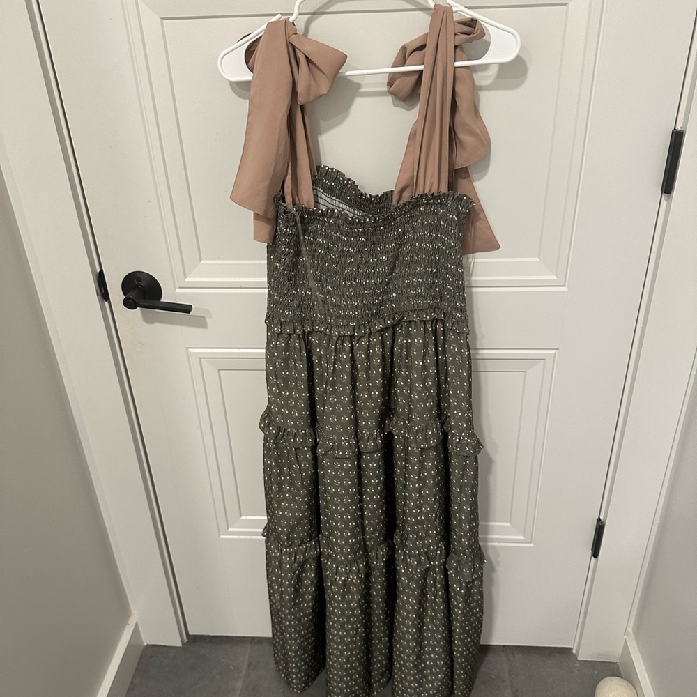 Entro Olive and Taupe Maxi Dress
